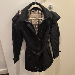 Burberry Black Quilted Trench Coat